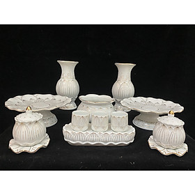Mua  SẴN  BỘ ĐỒ CÚNG SỨ SEN TRẮNG MỚI