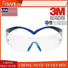 Kính bảo hộ 3M SF401SGAF kính chống bụi, chống hơi nước trầy xước vượt trội, ngăn chặn tia UV, mắt kính lao động, xe máy