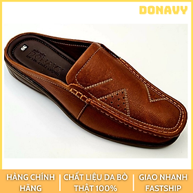 Hình ảnh Giày lười nam da bò thật 100% DONAVY thiết kế 02 tam giác bắt mắt thời trang DOGLTG