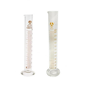 2pcs Glass Graduated Cylinder/Beaker/Conical Flask Measuring for Laboratory