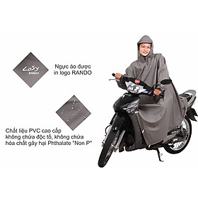 Áo mưa RANDO Poncho Cosy “Không ướt ống quần”- Freesize - Giao Màu Ngẫu Nhiên