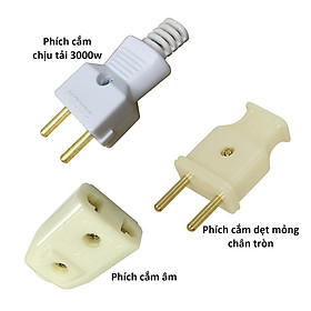 2 Phích cắm điện đực cái âm nối dài chịu tải th dụng chân đồng tròn theo lựa chọn Plug-Sock-xx