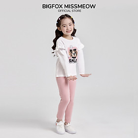 Bộ dài tay bé gái BIGFOX - MISS MEOW size đại, bộ thu đông cho bé phong cách Hàn Quốc in chó đeo kính SMILE 11 - 38 kg