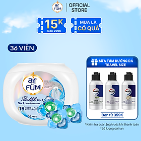 Viên giặt xả arFUM 5 trong 1 MỚI, tinh dầu nước hóa lưu hương lâu 16 tuần, khử khuẩn 99% - (36 viên/Hộp)