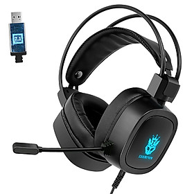 Gaming Headphone Cable 7-LED With Microphone For Computer Black 3.5mm