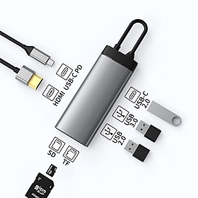 Bộ HUB TEEMO PC Thời Trang Chia Cổng USB Type C To 4K HDMI PD Dùng Cho Laptop Surface Macbook IPad Điện Thoại - Hàng Chính Hãng