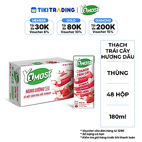 Thùng 48 Hộp Yomost Thạch Trái Cây Hương Dâu (48x180ml)