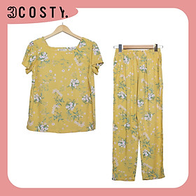 Bộ Đồ Nữ Mặc Nhà, Bộ Đồ Ngủ Thiết Kế Tole (Lanh) Cổ Ngang Quần Dài – 3COSTY. B3DCN Nhiều Họa Tiết