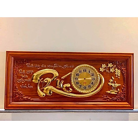 Mua Tranh đồng hồ treo tường chữ phúc bằng gỗ hương kt 41×81×3