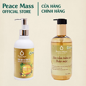 Combo Sản Phẩm  Gốc Thực Vật DGXC2 Peace Mass - Dầu Gội Xả + Sữa Tắm Thảo Mộc 300ml  (Thuộc nhóm Sản phẩm Lành tính / Hữu cơ)