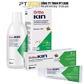 Combo Nước Súc Miệng Và Kem Đánh Răng Ortho Kin 500ml 75ml