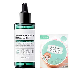 Tinh chất Giảm mụn Some By Mi AHA- BHA- PHA 30 Days Miracle Serum 50ml tặng kèm mũ trùm tóc