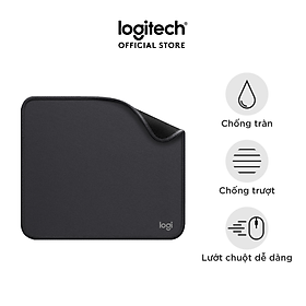 Lót chuột Logitech Mouse Pad - Đế cao su chống trượt, lướt dễ dàng, bề mặt chống đổ tràn, bền bỉ, nhỏ gọn - Hàng chính hãng - Màu