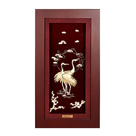 Tranh Vàng 24K PRIMA ART - ĐÔI HẠC - Kích thước 16 x 29 cm - CGS-0332-02