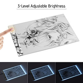 A4 LED Light Box Tracer Drawing Board Copy Board Pad 3.5mm Ultra-Thin 3-Level Adjustable Brightness Unique Pattern with