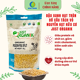 Đậu Xanh Đậu Bồ Câu Hạt Tròn Hữu Cơ Just Organik Nhập Khẩu Ấn Độ Cho Người Giảm Cân Ăn Kiêng,Bé Ăn Dặm 500g