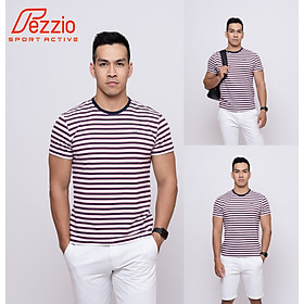 Áo thun nam tay ngắn cao cấp họa tiết kẻ sọc chất cotton 100% phong cách năng động trẻ trung thương hiệu Fezzio chính hãng