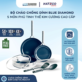 Bộ 5 món chảo chống dính phủ tinh thể kim cương cao cấp Blue Diamond 20, 2x28 cm