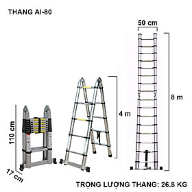Mua Thang nhôm rút chữ A  Hàng chính hãng NIKITA - An toàn  tiện dụng  đa năng