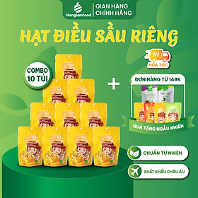 Hạt điều phủ vị phô mai, sầu riêng, tỏi ớt, wasabi Nonglamfood túi 45g | Đồ ăn vặt dinh dưỡng