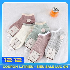 Bộ 5 đôi tất nữ ngắn cổ Pastel - Hàng cao cấp