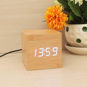 Mua Đồng hồ giả gỗ DAKOP để bàn hình vuông tiên dụng với nhiều chức năng