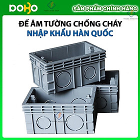 Đế âm tường cho ổ cắm điện chữ nhật cao cấp DoBo Korea - Hàng chính hãng - Đế chôn âm tường chống cháy 86x180x50mm