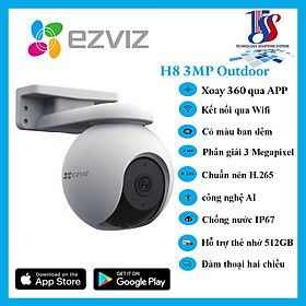 Camera ezviz ngoài trời Ezviz H8 3MP , quay quét, 3.0 megapixel,màu ban đêm,đàm thoại hai chiều - Hàng chính hãng Bảo hành 24 tháng