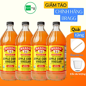 Giấm táo hữu cơ Organic Bragg 946ml Organic Apple Cider Vinegar 946ml (combo 4 chai)