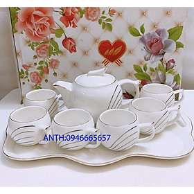 Mua BỘ ẤM CHÉN PHA TRÀ CAO CẤP KÈM KHAY - BỘ ẤM CHÉN KÈM KHAY SỨ CAO CẤP