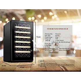 Mua Tủ bảo quản rượu vang 28 chai VINOCAVE 28-HÀNG NHẬP KHẨU