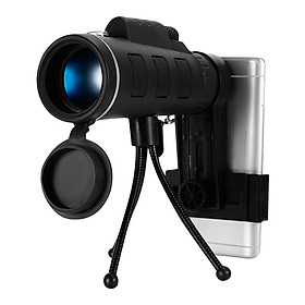 40X60 Outdoor Monocular BAK4 Monocular Telescope HD Vision Prism Scope Built-in Compass with Universal Phone Holder for