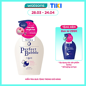 Sữa Tắm Dưỡng Ẩm Senka Perfect Bubble For Body Sweet Floral Hương Hoa Hồng & Đinh Hương 500ml