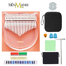 Đàn Kalimba Trong Suốt Treelf TF-21C Hình Mèo - 21 Phím Acrylic TF-21C (Hộp cứng chống sốc, Búa chỉnh âm, Sticker dán note, Khăn lau, Sách học) - Kèm Móng Gẩy DreamMaker