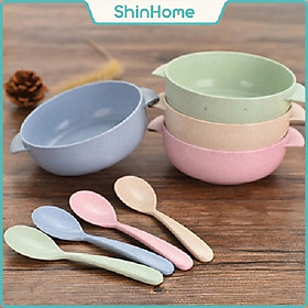 Mua Bát nhựa lúa mạch kèm thìa cho bé