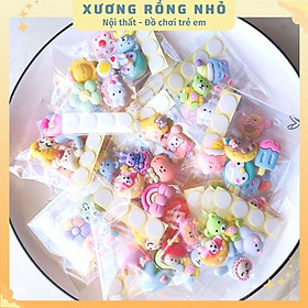 Set 4 Sticker 3d nổi DIY - Charm 3d slime dễ thương trang trí dán ốp điện thoại, bình nước, tủ lạnh, đồ dùng học tập