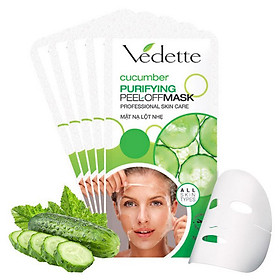 Lô 5 Mặt Nạ Lột Nhẹ Dưỡng Da Vedette Dưa leo 12ml