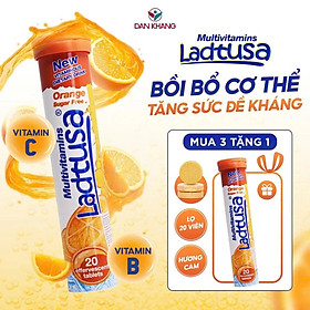 Viên sủi C bổ sung vitamin C tăng đề kháng Multivitamins Ladtusa Tuýp 20 viên