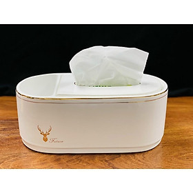 Mua Hộp Đựng Giấy Ăn Đặt Bàn Gốm Sứ Xanh Ngọc Lục  Bản Cao Cấp. Phong Cách Bắc Âu Với Bộ Hươu Hoàng Gia