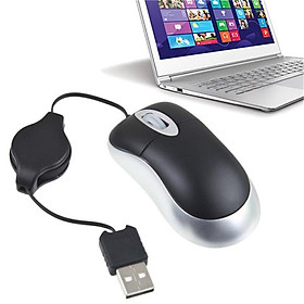 Mua Chuột quang có dây rút cổng USB kết nối với máy tính laptop cho văn phòng