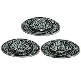 3 Pieces Retro Classic Belt Buckle Alloy Rose Flower Pattern