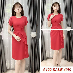 Đầm ôm body phối bèo đính hoa xinh đẹp size từ 40-70kg