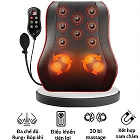 Gối Massage Cổ Vai Gáy Hồng Ngoại Thế Hệ Mới Cao Cấp với 3 mức độ massage, rung xoa bóp - Hàng nhập khẩu
