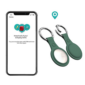 Silicone Case Soft Protective for  AirTags Location Tracker Shock Absorbing Protector Shell Skins with Anti-Lost Keychain Ring Scratch Resistant