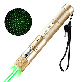 Laser Green Sight Red Blue Laser Con trỏ Hight có thể điều chỉnh mạnh mẽ Lazer với laser 303 đốt laserpen không có pin: Không có pin màu vàng