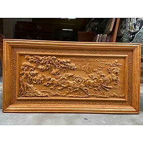 Mua Tranh treo tường trạm khắc mã đáo thành công bằng gỗ gõ kt 67×127×4cm