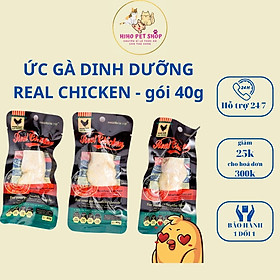 Hình ảnh Ức gà hấp ăn liền REAL CHICKEN dinh dưỡng cho chó mèo - gói 40g