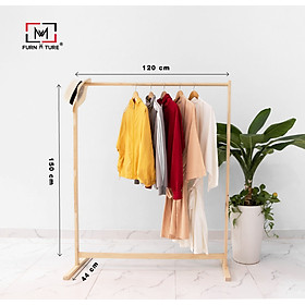 Mua (BIG SIZE) GIÁ TREO QUẦN ÁO HÀN QUỐC NGANG 1M2 - SINGLE HANGER - MÀU TỰ NHIÊN