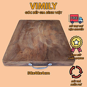 Mua Thớt gỗ nghiến Tây Bắc vuông núi đá cắt thái xắt chặt nhẹ thức ăn cao cấp VIMILY cực bền kích thước 50x40x4cm