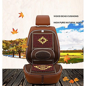 (ĐỆM HẠT MASSAGE) Sản phẩm bộ tấm lưới tựa lưng massage hạt gỗ lót ghế xe hơi, ô tô, đệm văn phòng (2 loại, 2 màu)